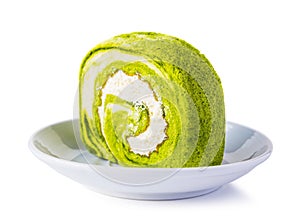 Green tea roll cake