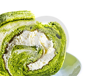 Green tea roll cake