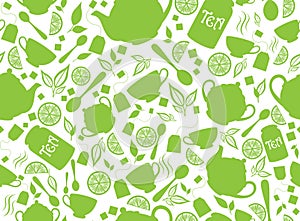 GREEN TEA SEAMLESS PATTERN