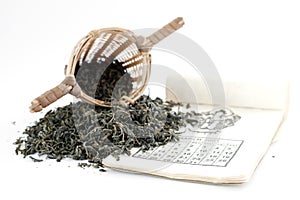 Green tea with sieve