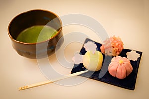 Green tea and sweets image