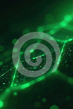 Green tech gradient, hexagonal mesh, glowing lines , connection, backdrop