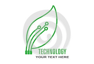 Green technologies. Logo, sticker, label or brand template for thematic design