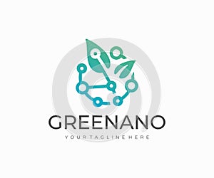 Green technology logo design. Biotechnology vector design