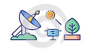 Green Technology Satellite - Eco-friendly Communication, vector design Generative AI