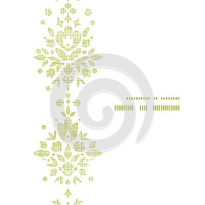 Green textile damask flower vertical frame