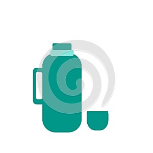 Green thermos icon and mug.