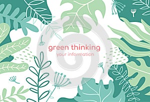 Green thinking - modern flat design style abstract banner