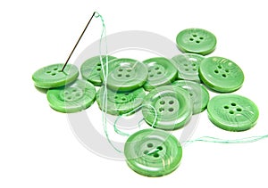 Green thread and buttons
