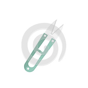 Green thread snips icon illustration