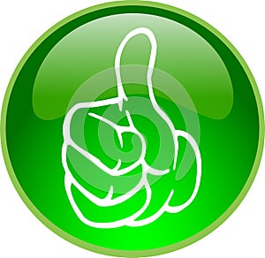 Green thumb up button photo