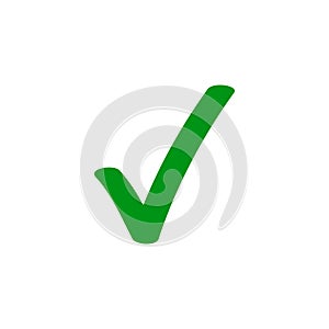 Green tick checkmark vector icon