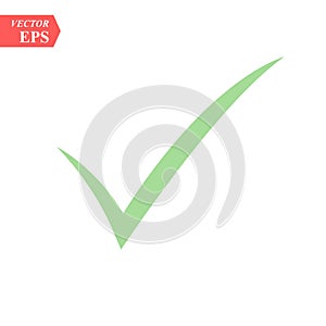 Green tick Mark for correct approved for your websites school and projects vector icon