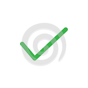 Green tick mark icon vector