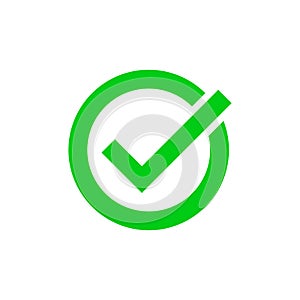 Green tick marker checkmark vector circle icon photo