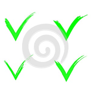 Green ticks, great design for any purposes. Checkmark right. Checkbox icon. Vector illustration. stock image.