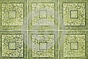 Green tile background texture