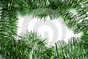 Green tinsel frame