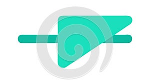 Green Toggle Switch On Position Icon, UI Control Element, vector design Generative AI