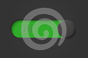 Green Toggle Switch On, Vector Illustration. Realistic Toggle Switch UI Button. Mobile Toggle Switch for App Settings, Web