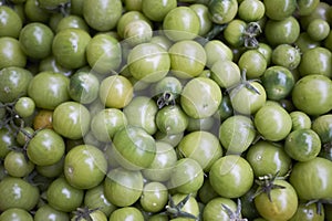 Green tomatoes closeup