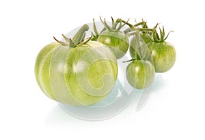 Green tomatoes vegetables isolated