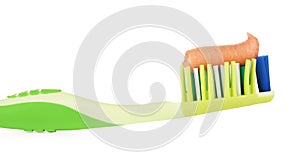 Green Toothbrush With Herbal Toothpaste