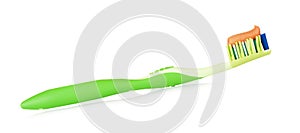 Green Toothbrush With Herbal Toothpaste