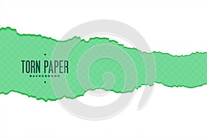 green torn ripped paper sheet background vector illustration