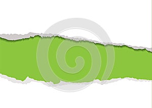 Green torn strip background