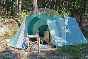 Green tourism in camping with tents