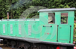 Green Tourist Train Engine in Strahan