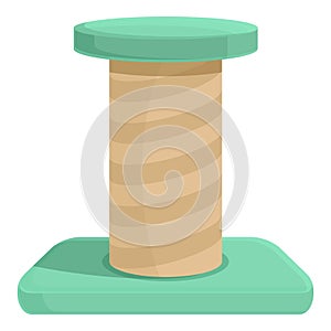 Green tower scratch icon cartoon vector. Cat post