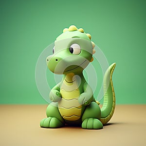 Green Toy Dinosaur - Cute Plateosaurus Doll For Little Children