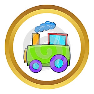 Green toy train vector icon