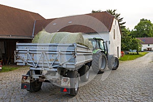 A tractor with trailor photo