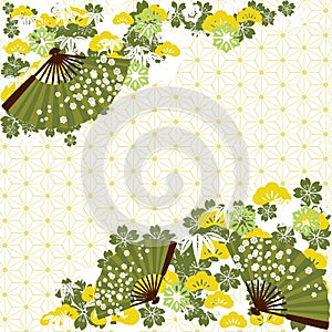 Green traditional Japanese background