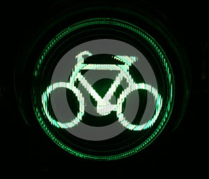 Green traffic light for bikers