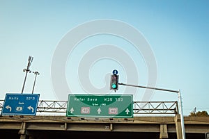 Green traffic light at intersection in Israel