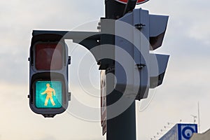 Green traffic lights for pedestrians