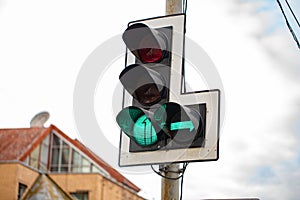 The Green Traffic lights with right arrow