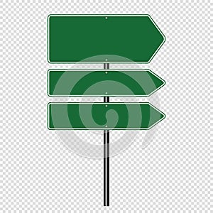 symbol Green traffic sign,Road board signs isolated on transparent background. Vector illustration EPS 10