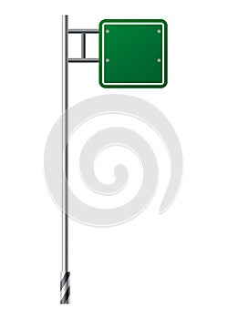 Green traffic sign. Road board text panel, mockup signage, direction highway city signpost location street way. Isolated
