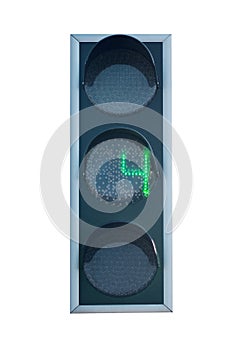 Green traffic signal, traffic light isolated