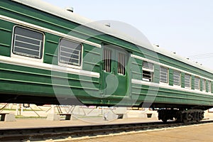 Green train cars