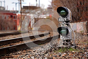 The green train signal