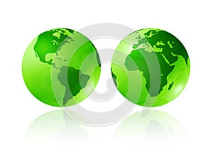 Green transparent globes