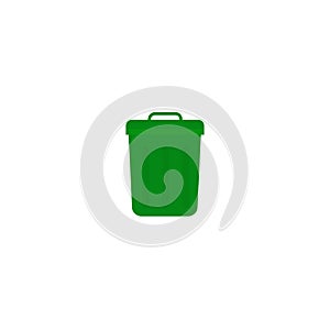 Green trash can sign icon. Vector illustration eps 10