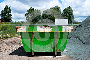 Green trash container