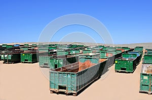 Green trash containers